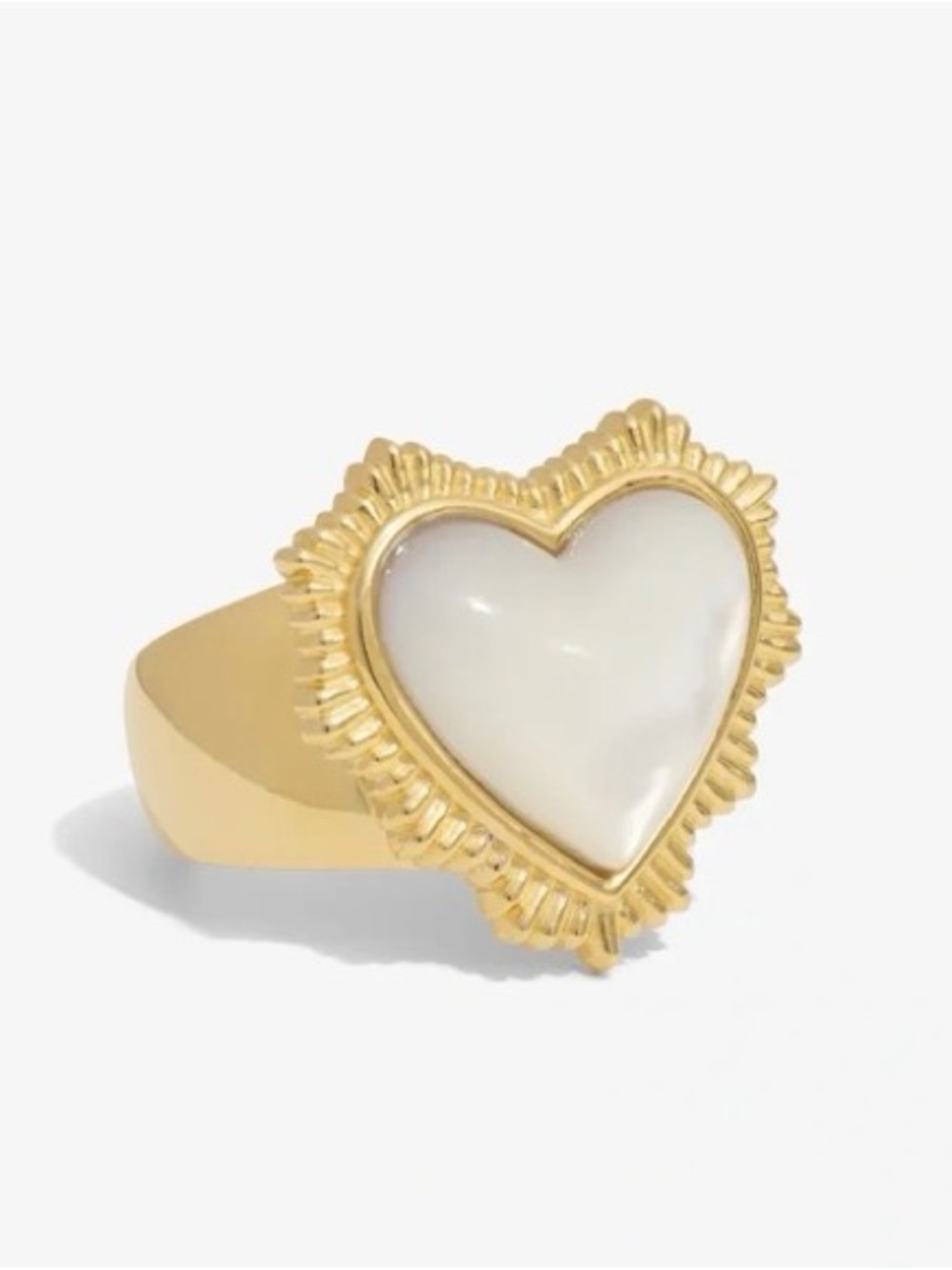 Awe Inspired Mother of Pearl Radiant Heart Ring | 14K Gold Vermeil Size 7